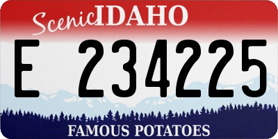 ID license plate E234225