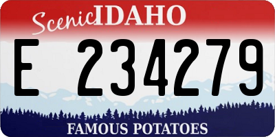 ID license plate E234279
