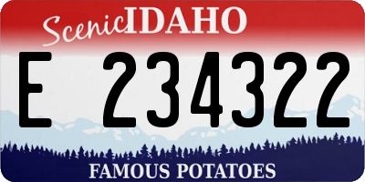 ID license plate E234322