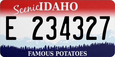 ID license plate E234327