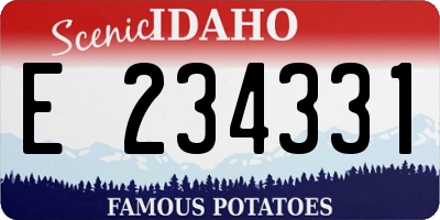 ID license plate E234331