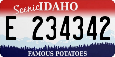 ID license plate E234342