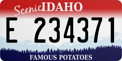 ID license plate E234371