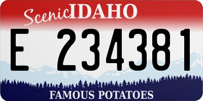 ID license plate E234381