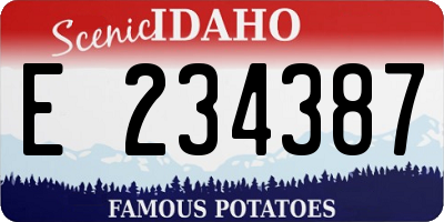 ID license plate E234387