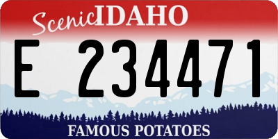 ID license plate E234471