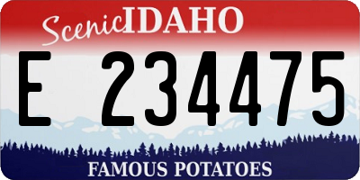 ID license plate E234475