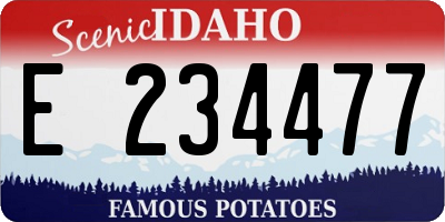 ID license plate E234477