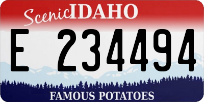 ID license plate E234494