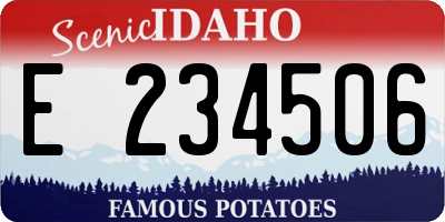 ID license plate E234506