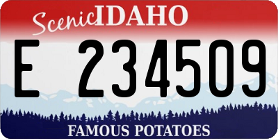 ID license plate E234509