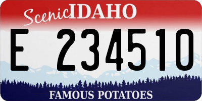 ID license plate E234510