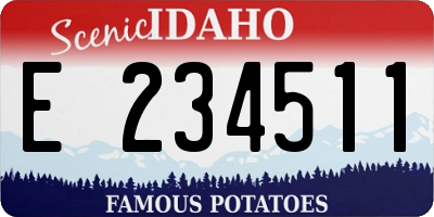 ID license plate E234511