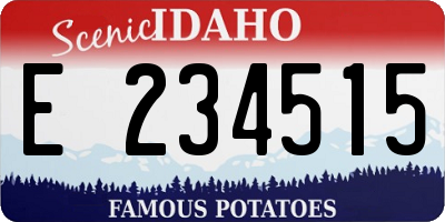 ID license plate E234515