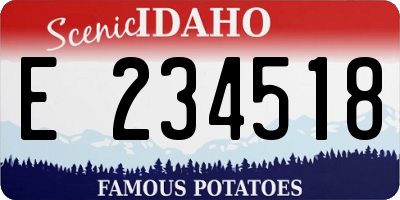 ID license plate E234518