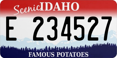 ID license plate E234527