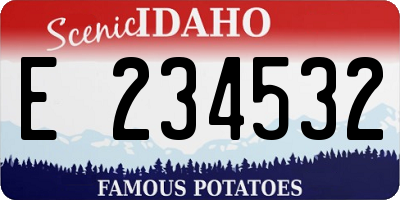 ID license plate E234532