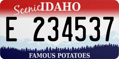 ID license plate E234537