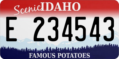 ID license plate E234543