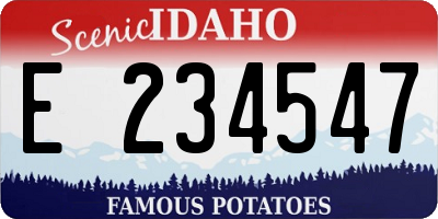 ID license plate E234547