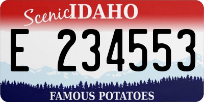 ID license plate E234553