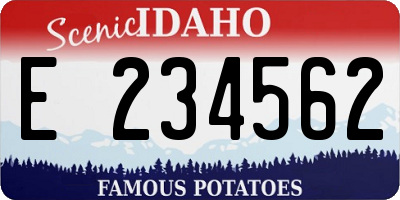 ID license plate E234562