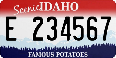 ID license plate E234567