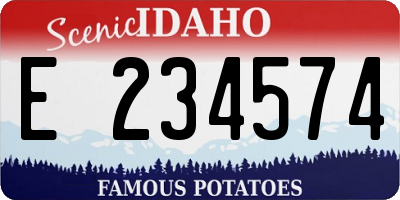ID license plate E234574