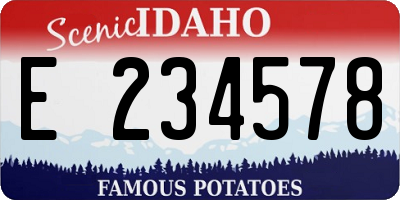 ID license plate E234578