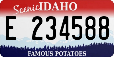 ID license plate E234588