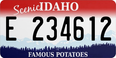 ID license plate E234612