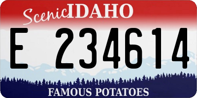 ID license plate E234614