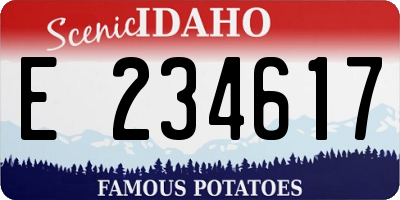 ID license plate E234617