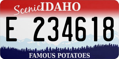ID license plate E234618