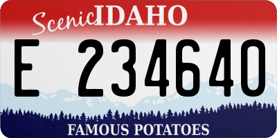 ID license plate E234640