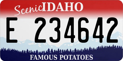 ID license plate E234642
