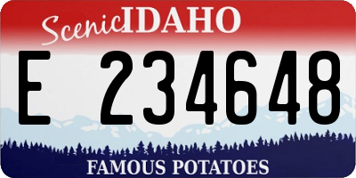 ID license plate E234648