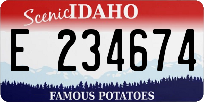 ID license plate E234674