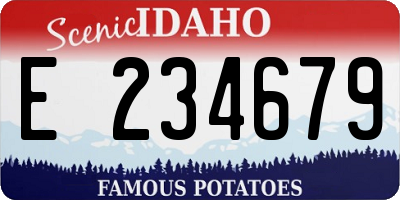 ID license plate E234679