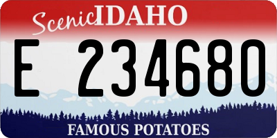 ID license plate E234680