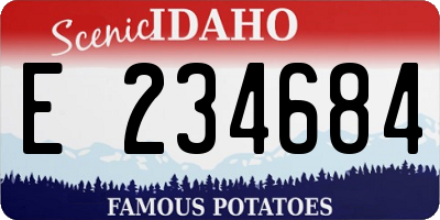 ID license plate E234684
