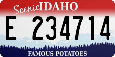 ID license plate E234714