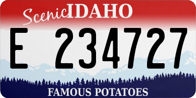 ID license plate E234727
