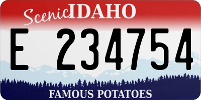 ID license plate E234754
