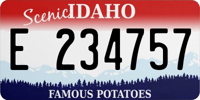 ID license plate E234757