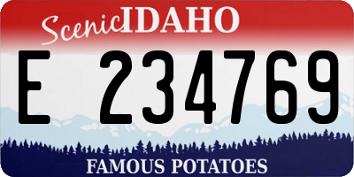 ID license plate E234769