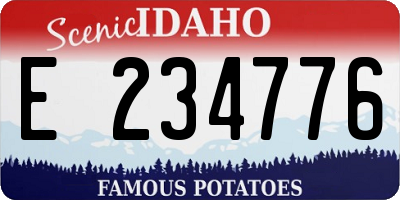 ID license plate E234776