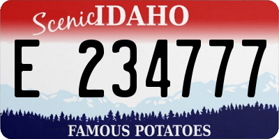 ID license plate E234777