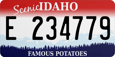 ID license plate E234779