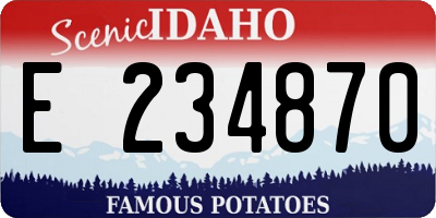 ID license plate E234870